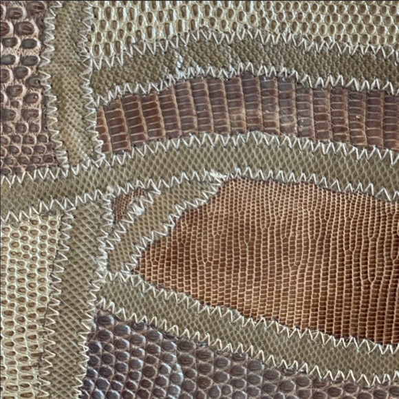 Vintage python and snakeskin Carlos falchi clutch - Picture 3 of 5